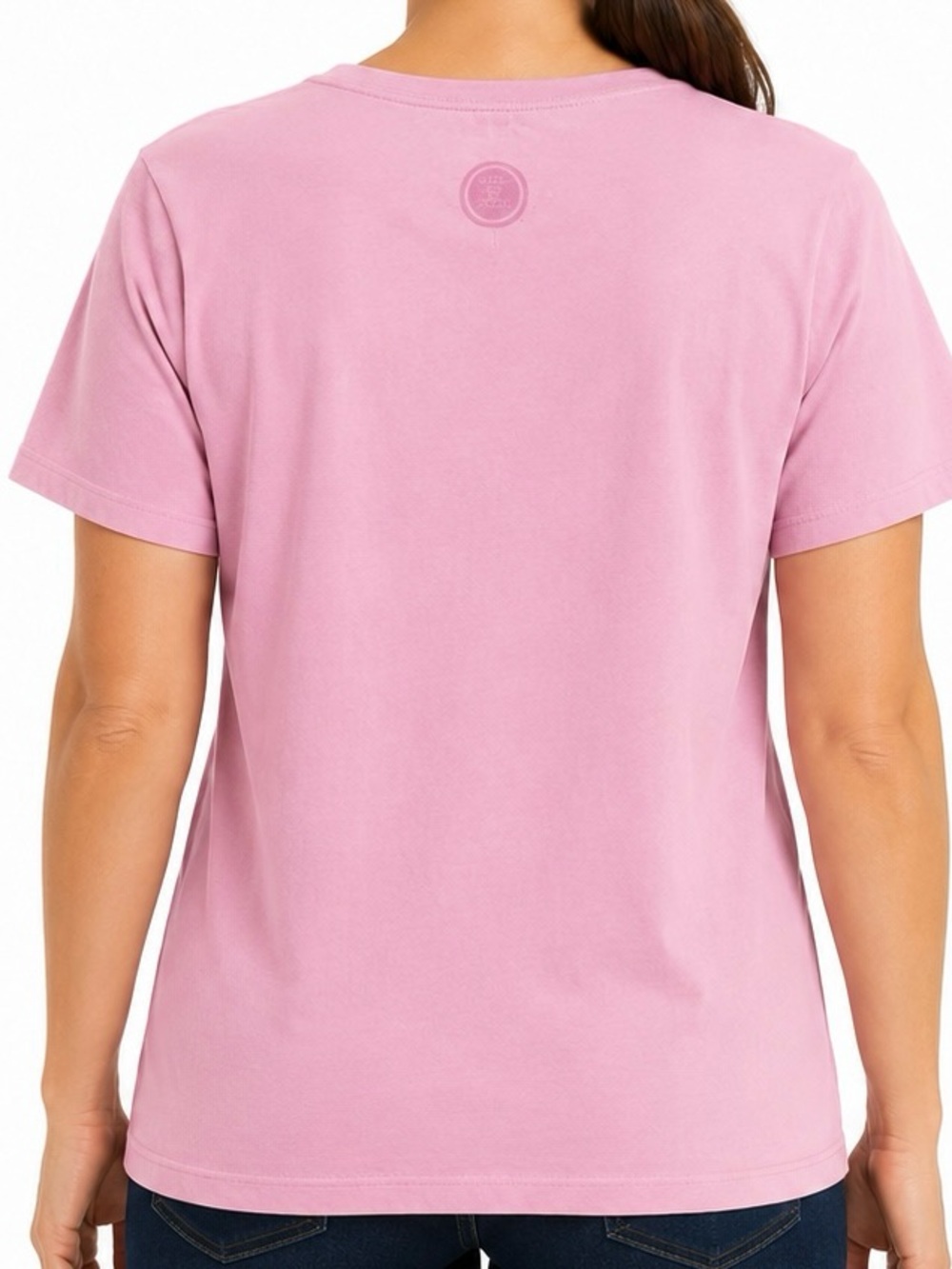 Life is Good Pink Super Heroes Wear Scrubs V-Neck T-Shirt Women’s Size X-Large - Picture 2 of 9